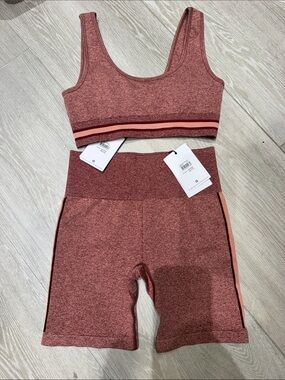 The Upside Heathered Rose Kids Bike Shorts Set